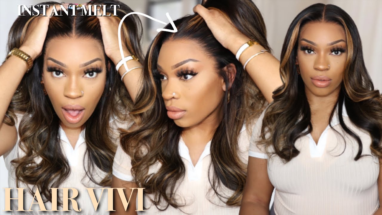 MUST HAVE! Melted Water Lace💦 Blonde Highlight Lace Front Wig ft.Hairvivi