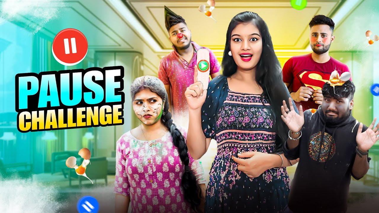 Pause⏸️Challenge🥊বৌদি আমার চুল কেটে দিলো😩