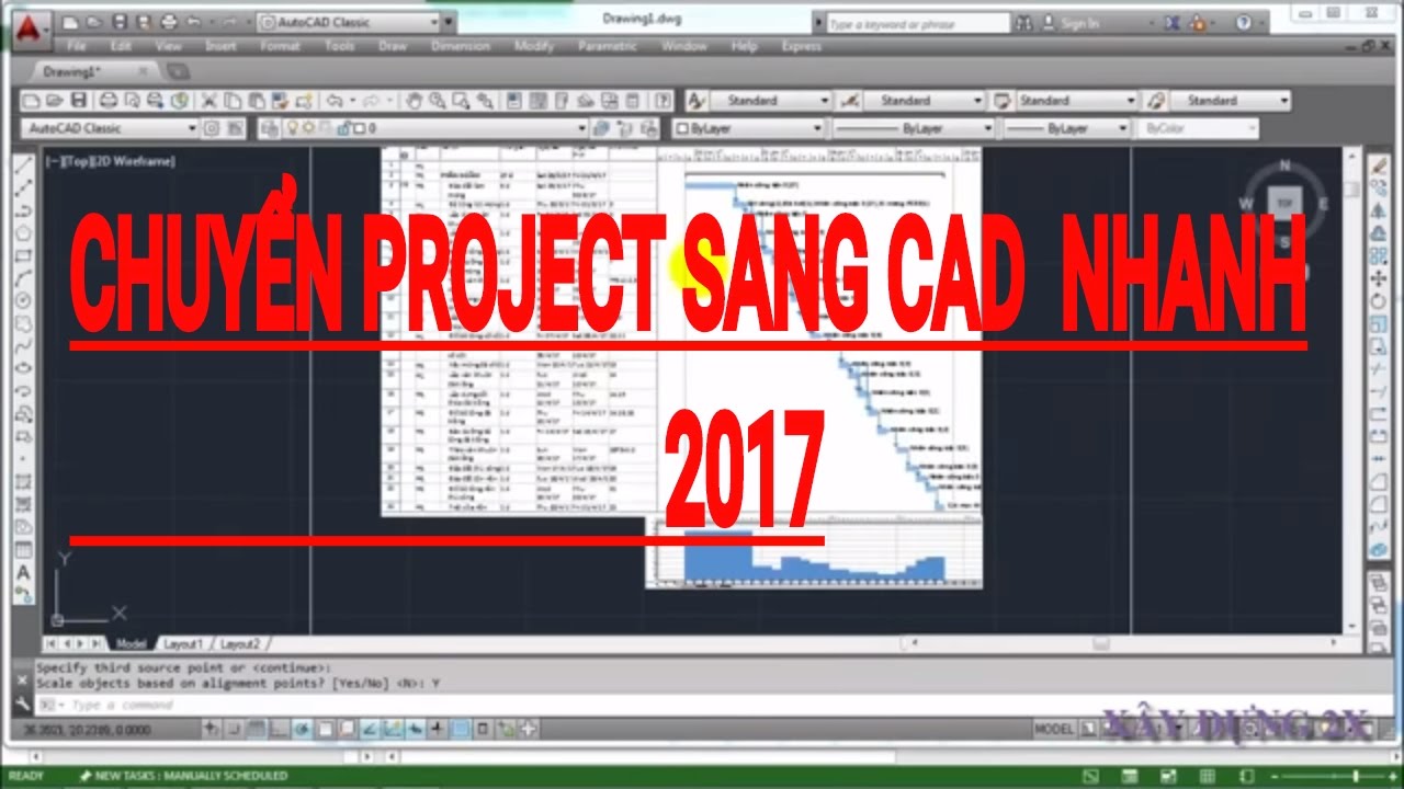 Hướng Dẫn Project | Chuyển tiến độ từ Project sang AutoCad  2017 - Xây dựng 2x