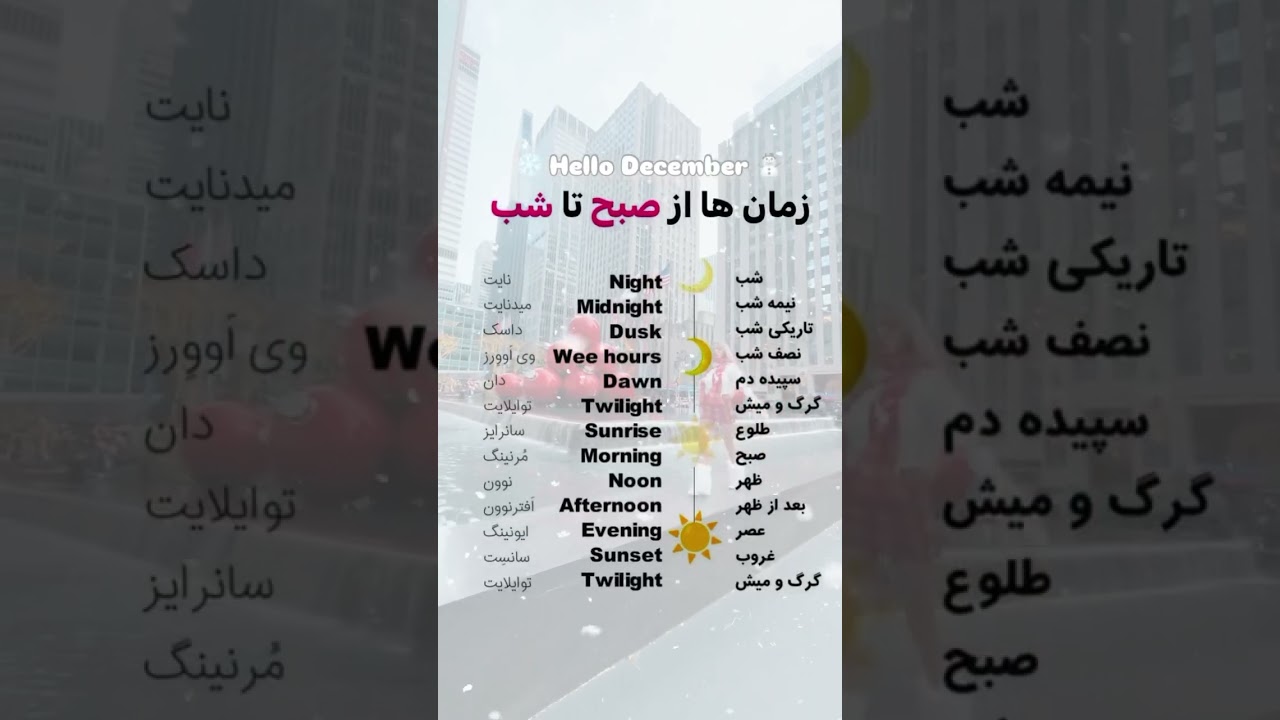 تمام زمان ها در یک روز #زبان_انگلیسی #english #مکالمه_انگلیسی #learnenglish #مکالمه_زبان  #انگلیسی