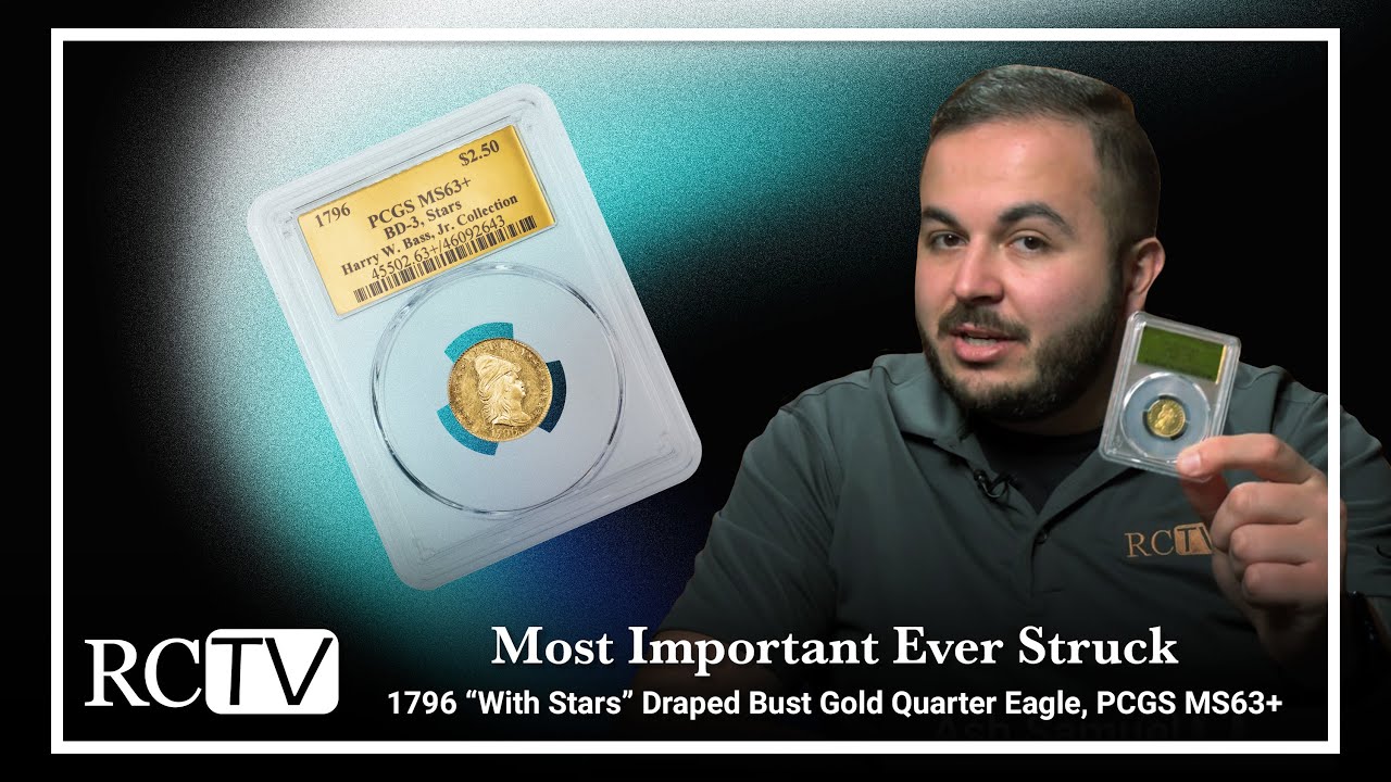 Most Important Ever Struck: 1796 “With Stars” Draped Bust Gold Quarter Eagle, PCGS MS63+