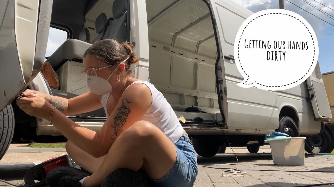 CLEANING OUR VAN BEFORE INSULATION | Van Build Series | VW LT35 Conversion