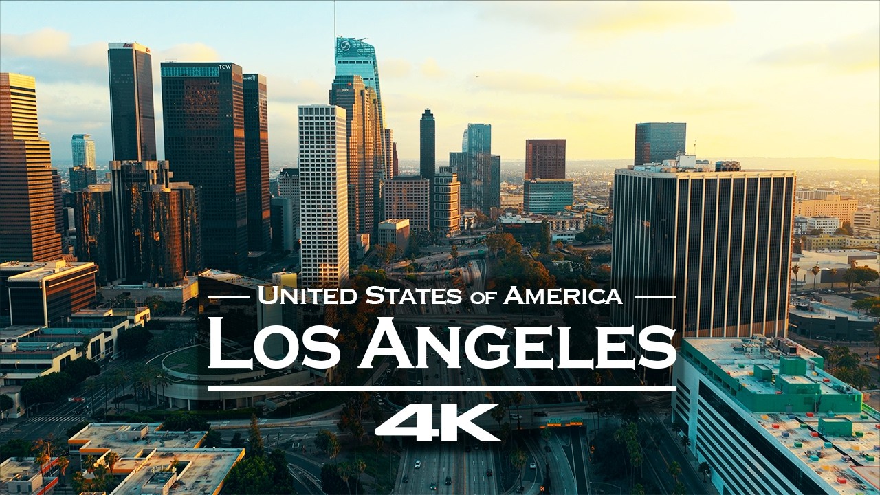 Los Angeles Sunset Skyline in 4K 🚁 | Stunning Drone Views of Downtown LA