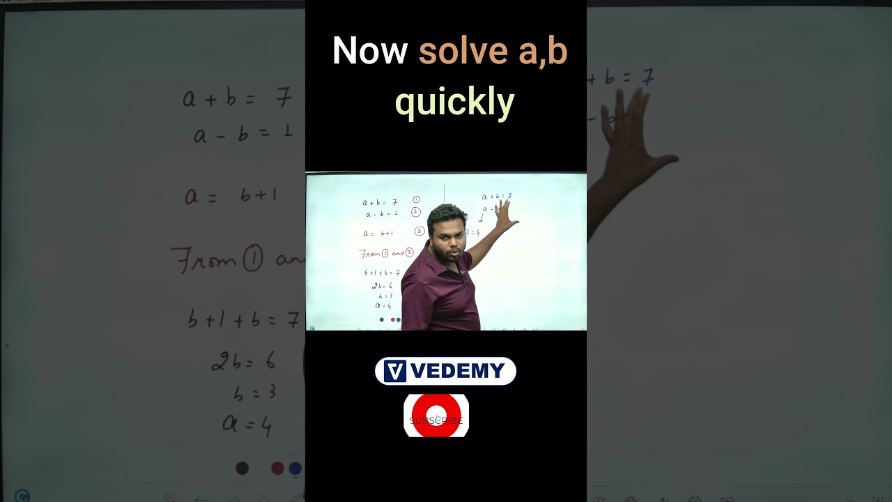 Now solve a,b quickly | By Prashant sir | #mathematics #iitjee #mathstricks #jeemains #vedemy #short