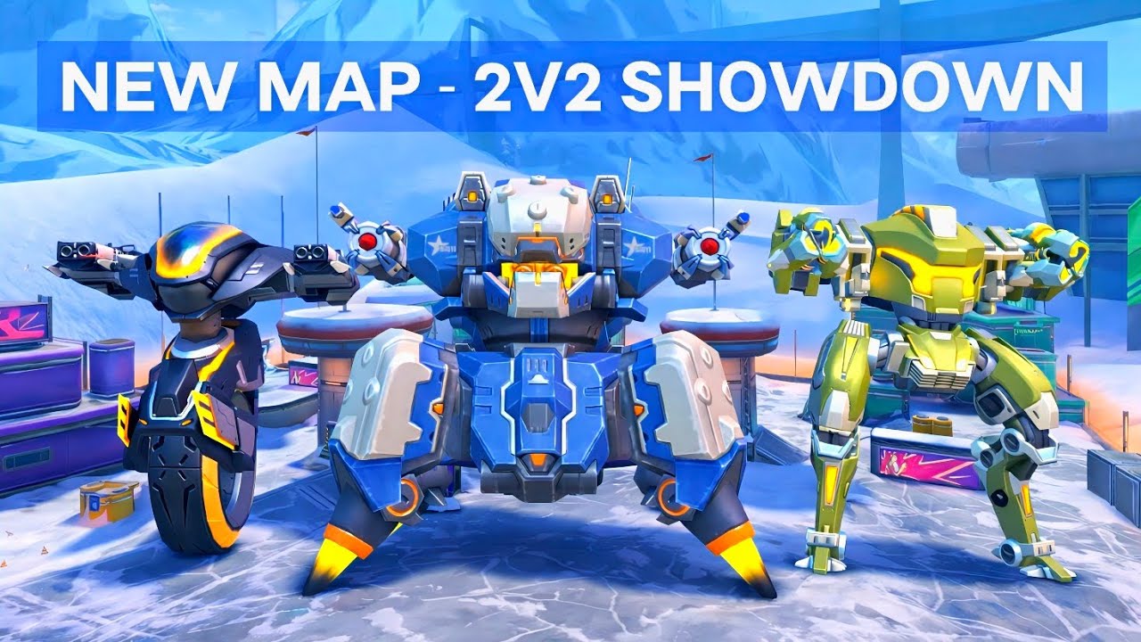 NEW MAP 2v2 Hangar Showdown - Killshot, Vortex, Zephyr - Mech Arena