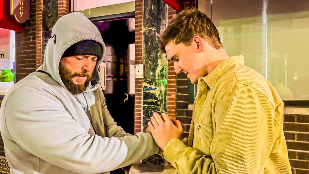 Young catholic man opens his heart to some gospel truth | Little Italy, Boston, MA