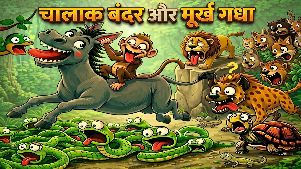 चालाक बंदर ओर मुर्ख गधा। #newanimationstory #moralstories #bedtimestories  #fairytalesstory