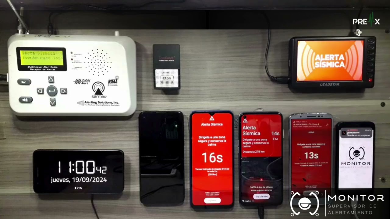 Difusión de la #AlertaSísmica en la #CDMX por #SimulacroNacional2024. #EQW #EAS- #SAME #PreMx.