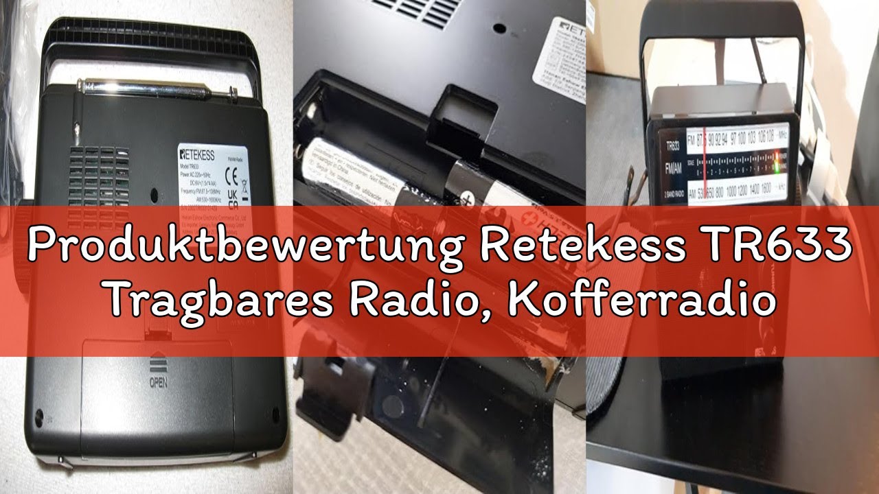 Produktbewertung Retekess TR633 Tragbares Radio, Kofferradio, AM FM Radio, Netze und Batterie, Kopfh