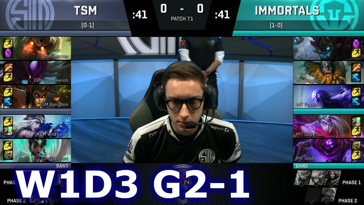 TSM vs Immortals Game 1 | S7 NA LCS Spring 2017 Week 1 Day 3 | TSM vs IMT G1 W1D3 1080p