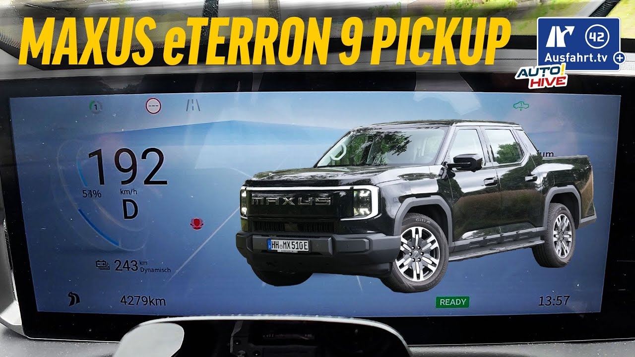 Tachovideo Maxus eTERRON 9 Luxury 4WD (EKK1C) 0-100 kmh kph 0-60 mph Beschleunigung Acceleration