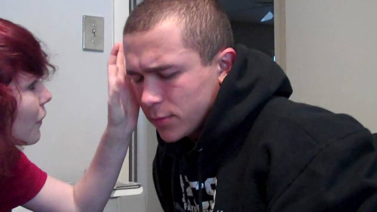 parish finishing tyler kane's eyebrows.