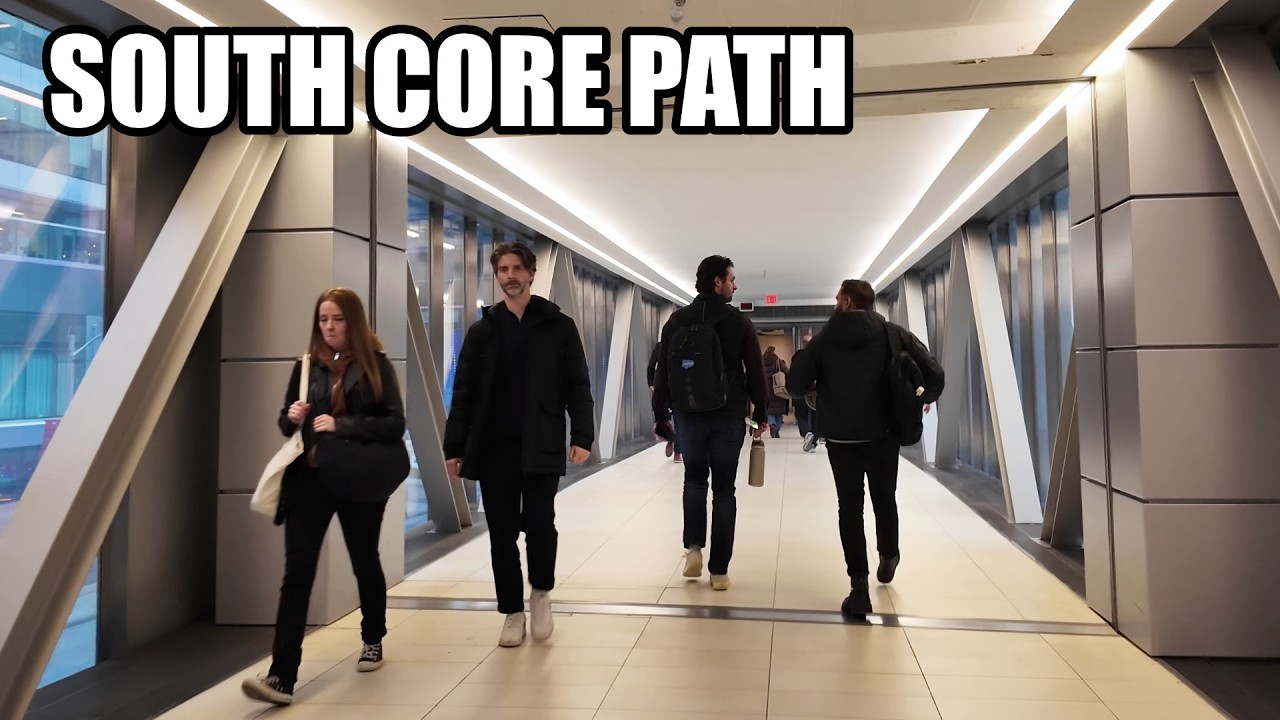 Пешеходная дорожка PATH в южной части центра города, ведущая к вокзалу Union Station | Прогулка п...