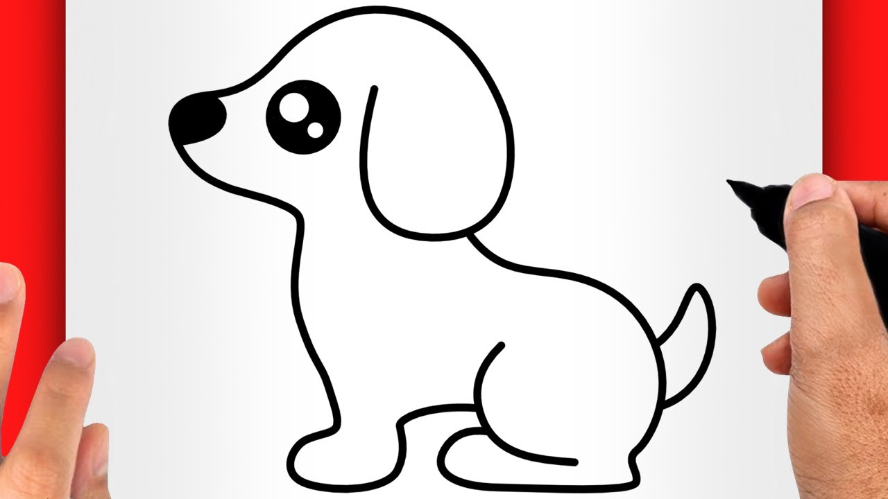 HOW TO DRAW A DOG DRAWING STEP BY STEP FOR BEGINNERS (EASY AND SLOW)