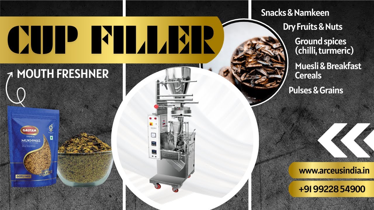 Fully Pneumatic Cup Filler Machine: Cup filler Machine for Namkeen #foodpackagingmachine