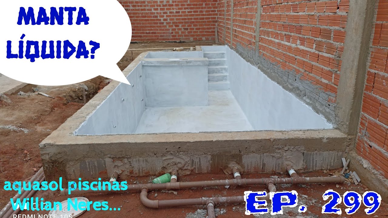 #226 - APLICAÇÃO MANTA LÍQUIDA , em piscina bloco estrutral