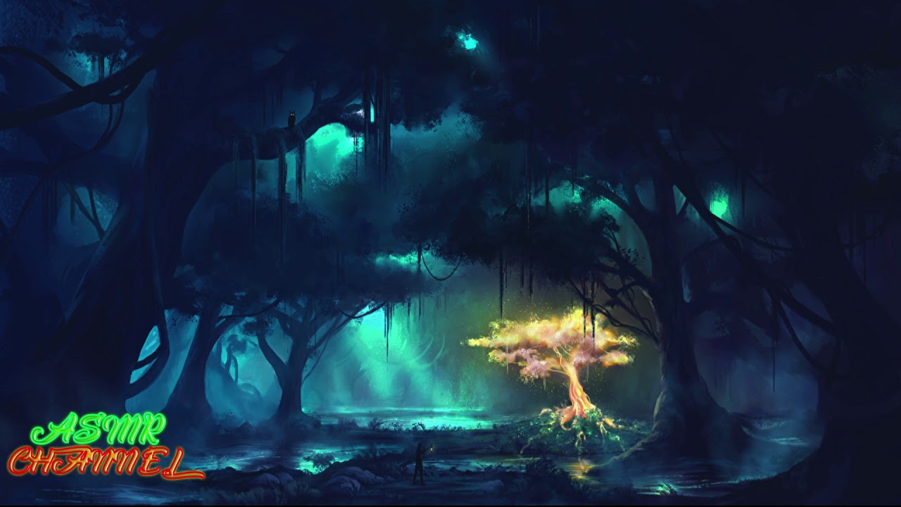 Sonidos de pantano en la noche: grillos, lluvia ligera, sonidos de la naturaleza del bosque/ 8 horas