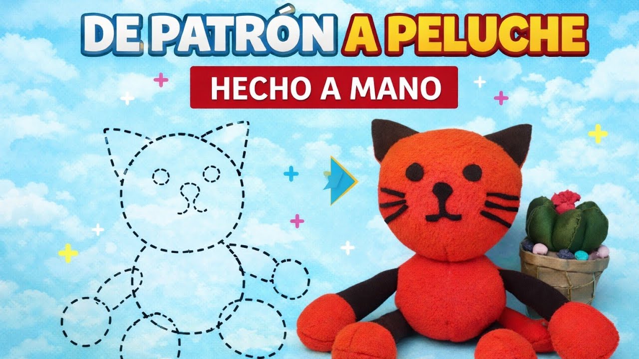 🙀!COMO CREAR UN PELUCHE DE GATO DESDE CERO RAPIDO Y FACIL!🙀(PQSO A PASO)