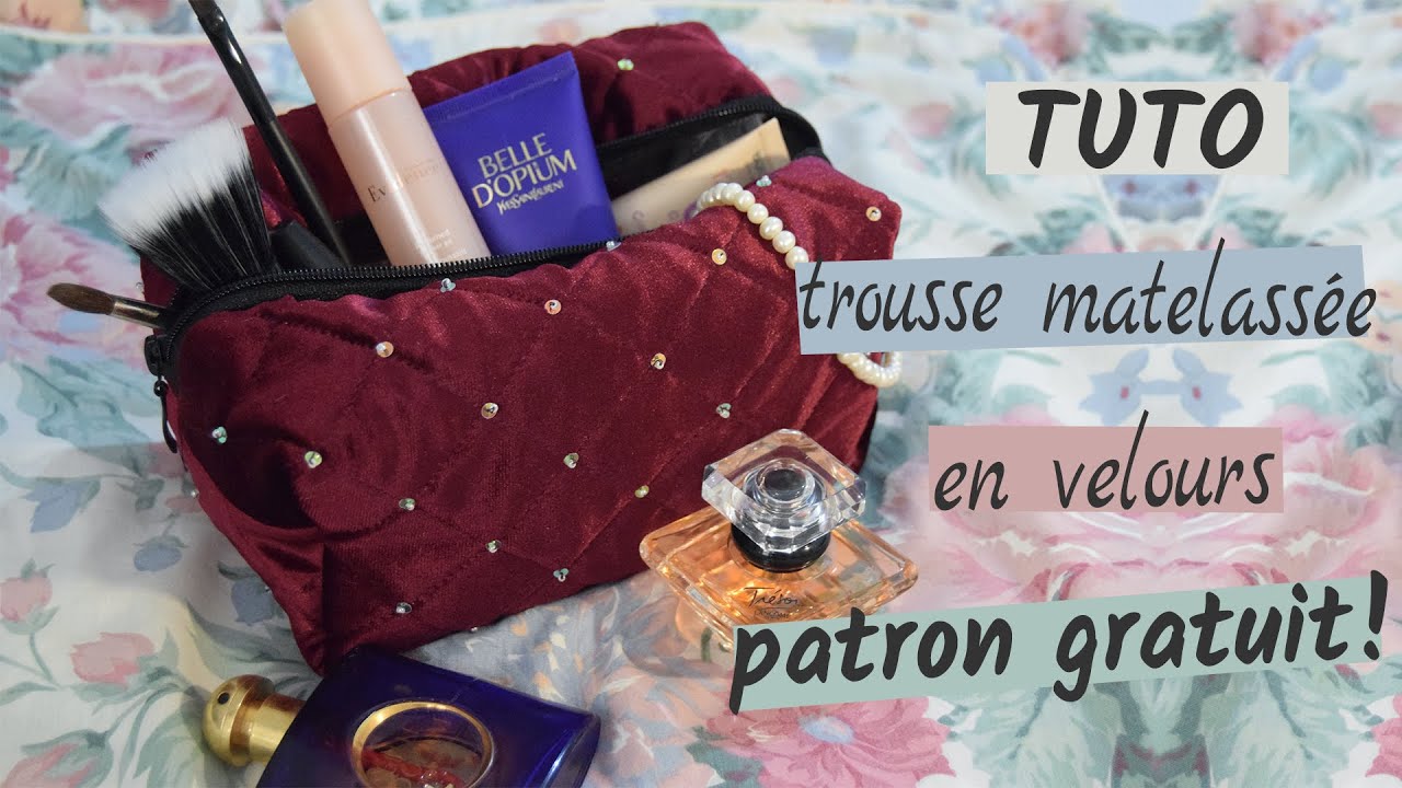 Comment coudre une trousse de toilette matelassée en velours avec des paillettes - Patron gratuit!