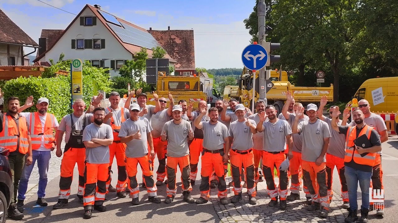 Netzbau - Kolonnenverbund bei Markdorf