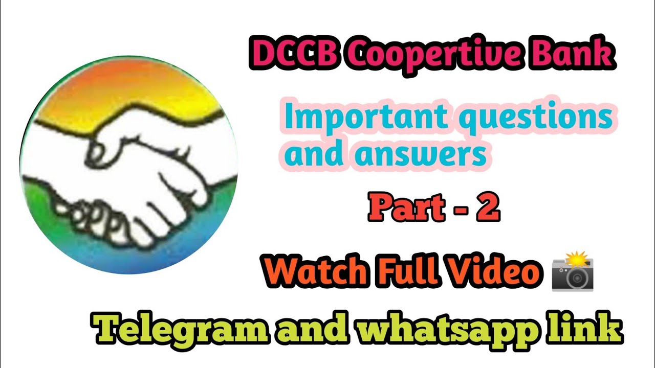 DCCB Coopertive Bank Important questions and answers ⁉️ Part - 2 #dccb #tndrb #srb #cooperative