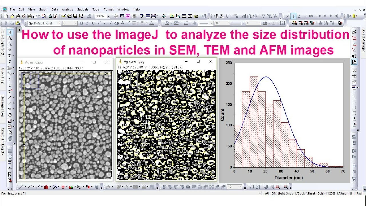 Grain size analysis using ImageJ software for SEM, TEM and AFM images  (part 2)