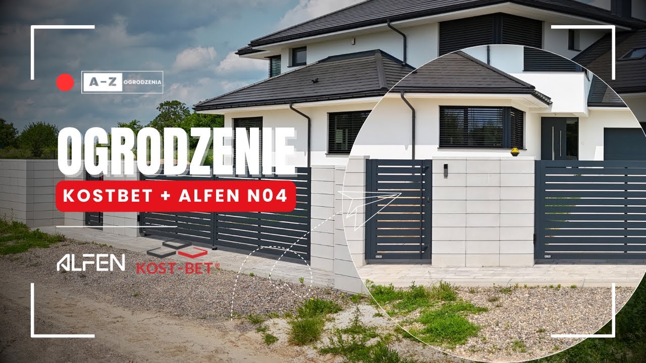 Kompleksowa realizacja ogrodzenia &ndash; bloczki Kostbet + aluminium Alfen N04