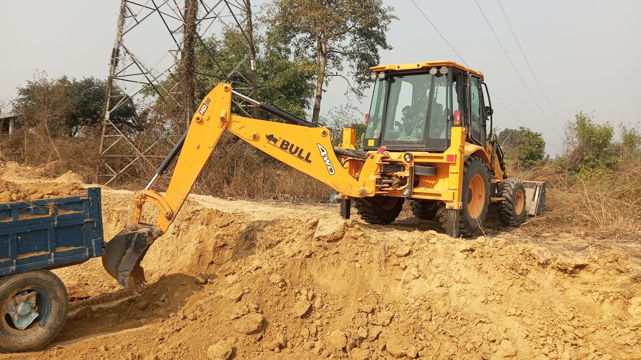 JCB 3DX Vs BULLDOZER Machine Se Mitti Loading 🥶🥵