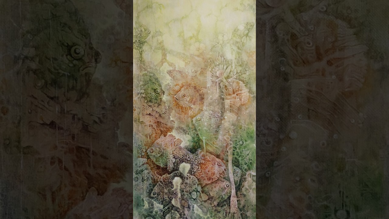 Fish. Illusion. abstractpainting, 100×50×4 cm. 