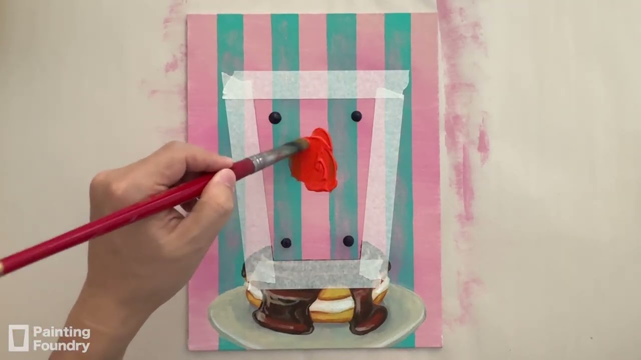 Chocolate Cake & Candle Acrylic Painting Tutorial｜Step-by-Step Acrylic Painting Tutorial