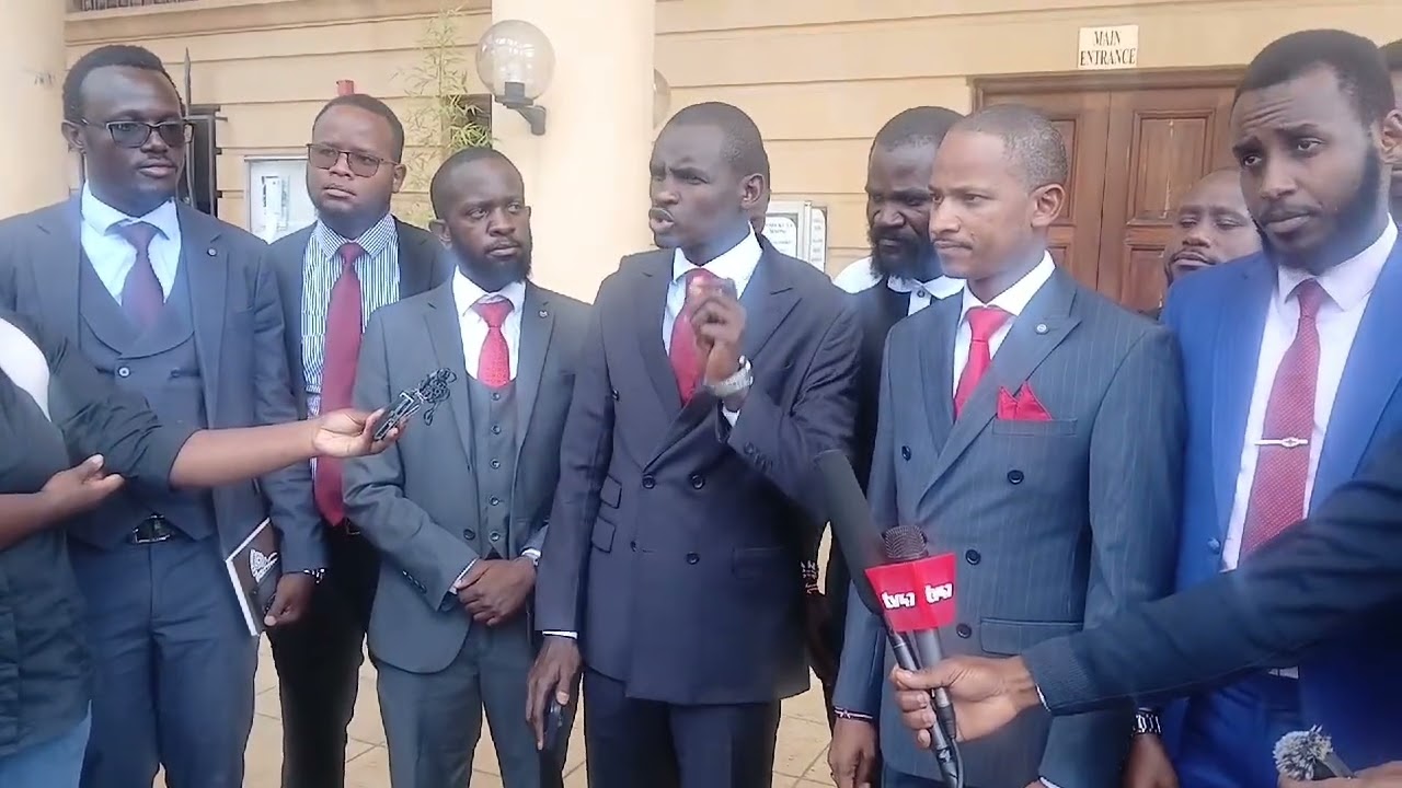 Lawyer Shadrack Wambui for political activist Nuru Okanga speaks after Nuru Okanga was  acquitted