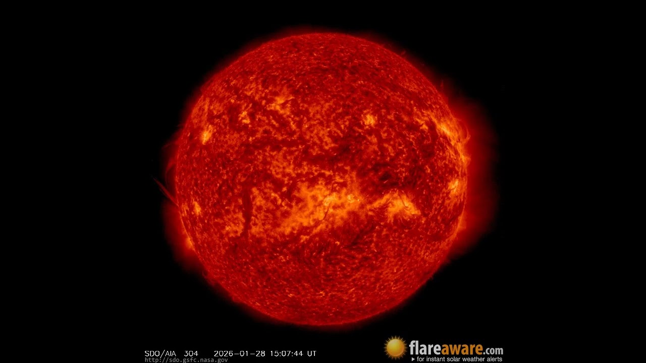 28 Jan - 29 Jan: 24 Hour Solar Activity (Earth Facing; Solar Storm, Sunspot, Solar Flare, CME)