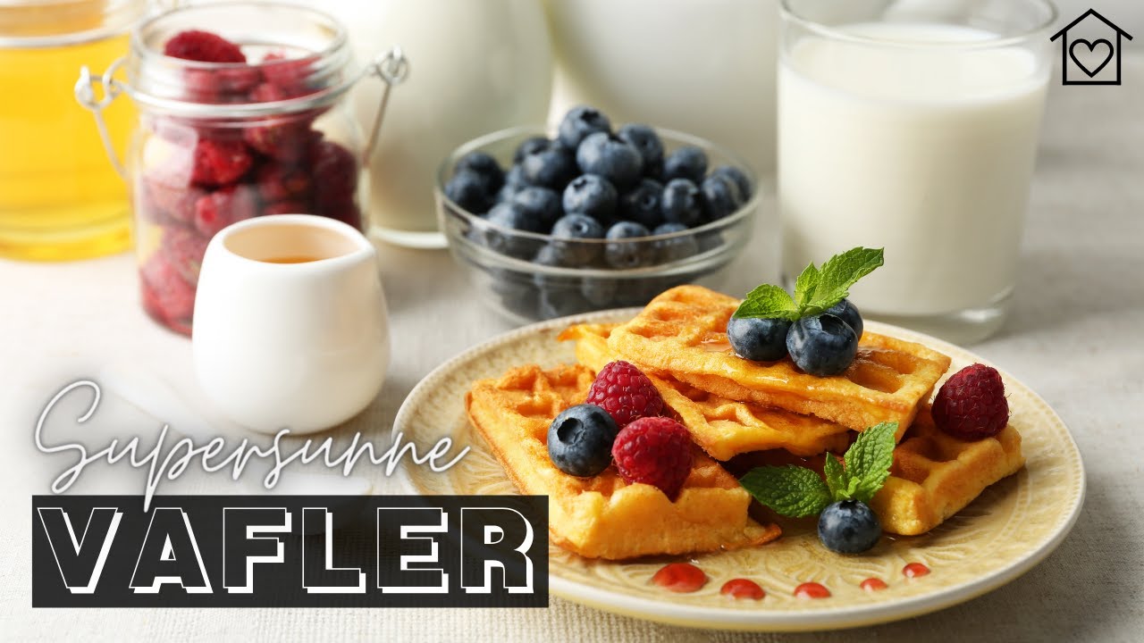 SUNNE VAFLER uten gluten, uten sukker, uten melk! 🧇🥞 *MÅ PRØVES* Grove, belgiske vafler | Lapper