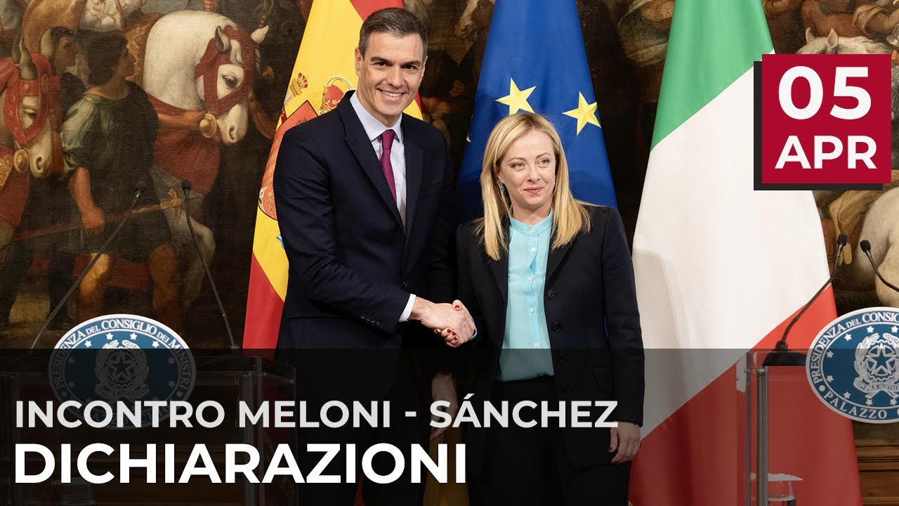 Dichiarazioni alla stampa Meloni - Sánchez (traduzione simultanea)