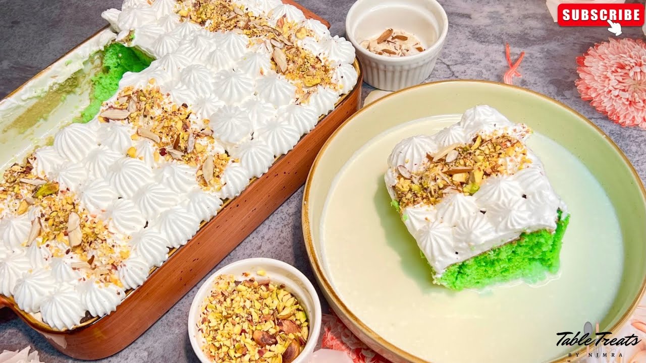 Pistachio Three Milk Cake Of Your Dreams | Tres leches cake By Chef Nimra