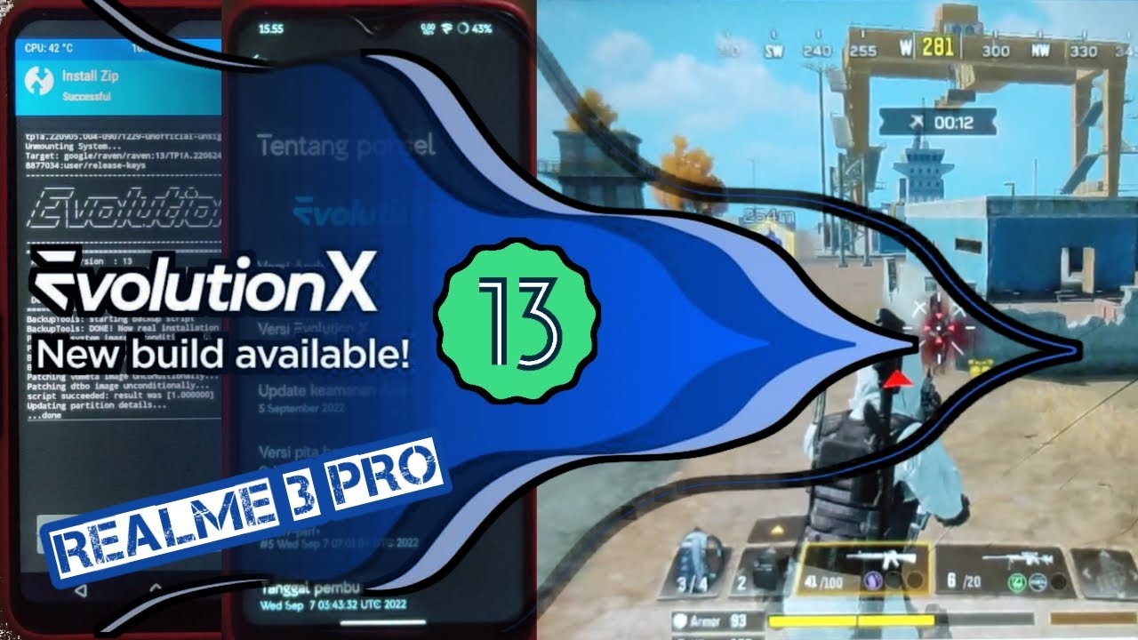Evolution X 7.1 Eve di Realme 3 Pro || Install dan Review Custom Rom Android 13 ||