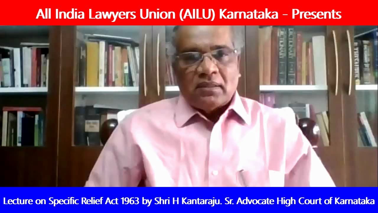 Lecture on Specific Relief Act 1963. Dated 23-06-2020.  #37