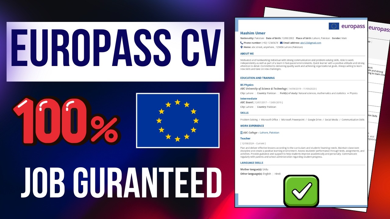 Europass CV | Standardowy europejski format CV