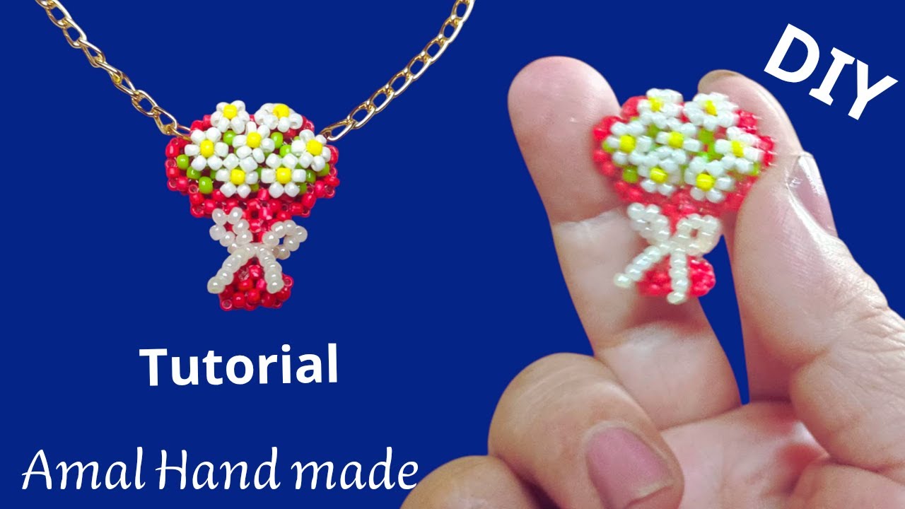 طريقة عمل باقة الورد💐 المصنوع من الخرز/ DIY TUTORIAL Bouquet of beaded flowers