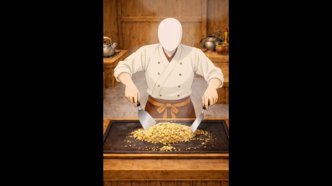 Garlic butter rice on hot steel 🔥 