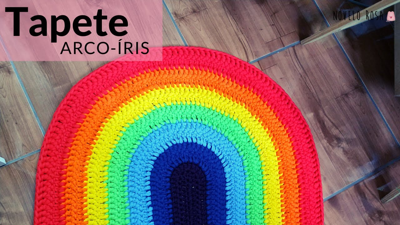 Tapete meia lua Arco-Iris super FÁCIL! Aprenda como fazer de forma SIMPLES - Novelo Rosa