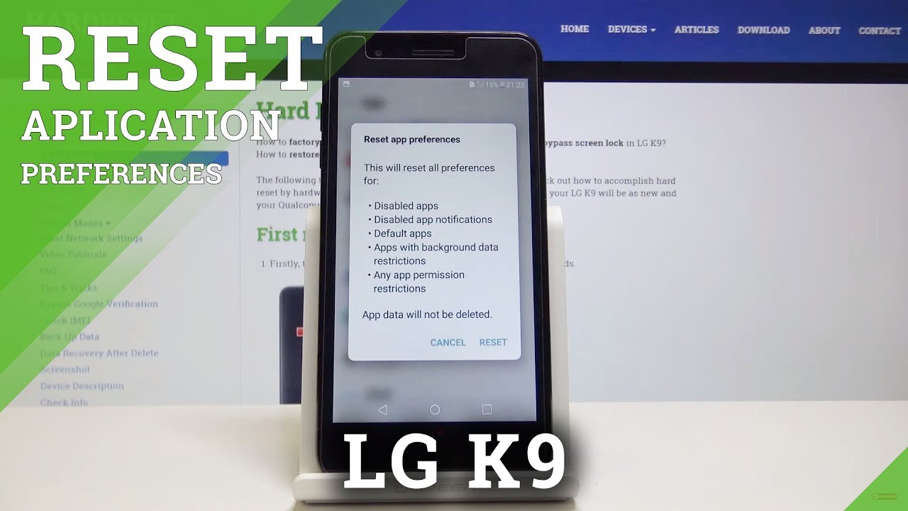 How to Reset App Preferences in LG K9 - Restore Default Setup