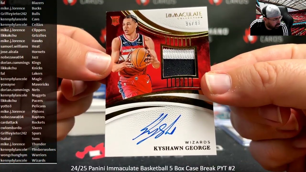 11/24/2025 24/25 Panini Immaculate Basketball 5 Box Case Break PYT #2