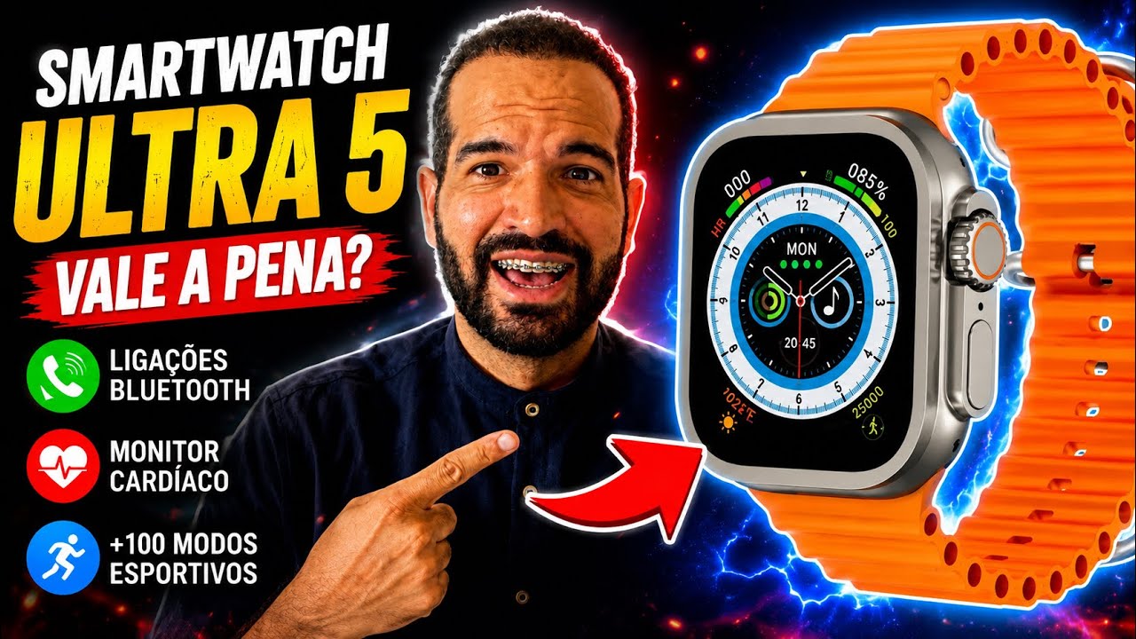 SMARTWATCH ULTRA 5 LANÇAMENTO 🚀 2026- REVIEW 