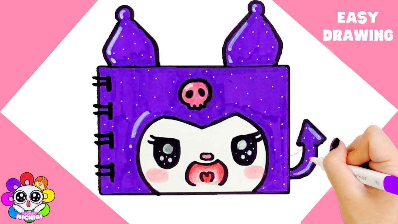 How to Draw a Cute Kuromi Notebook Simple & Easy | Sanrio Easy Drawing by Michibi