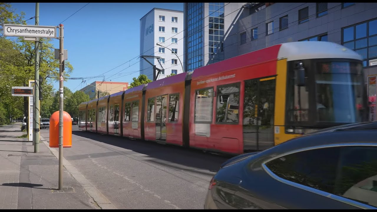 Germany, Berlin, Stra&szlig;enbahn M6 ride from Oderbruchstra&szlig;e to S-Bahnhof Landsberger Allee