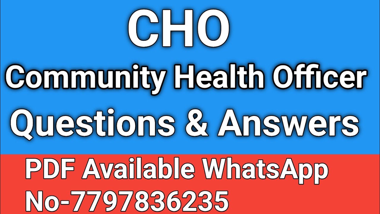 🔥CHO Important Questions with Answers📌 Community Health Officer Related Video#communityhealthofficer