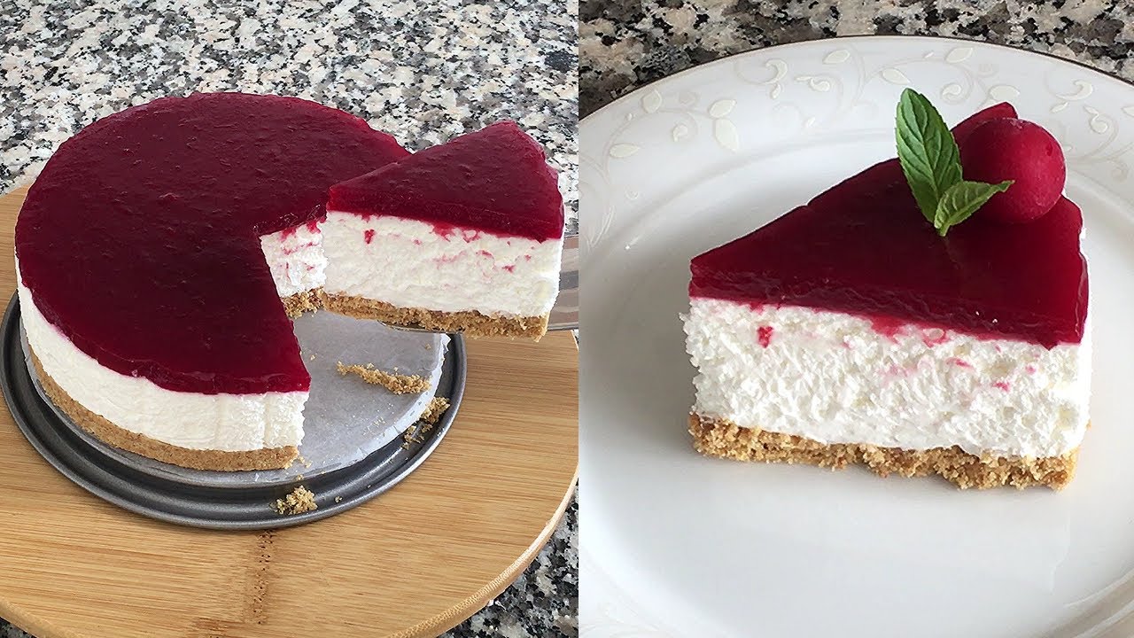 FIRIN YOK! ❌ PİŞİRME YOK! ❌ VİŞNELİ CHEESECAKE ✅💯