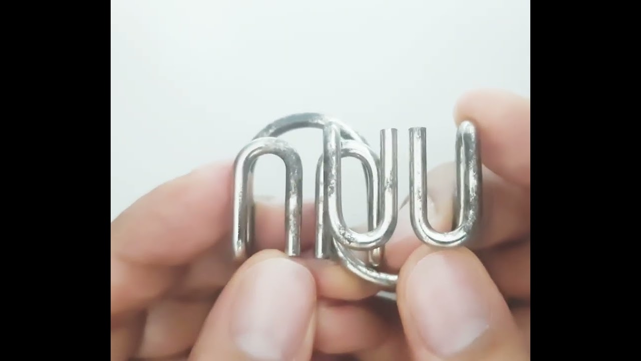 Solução quebra-cabeça metal puzzle m w jeito fácil