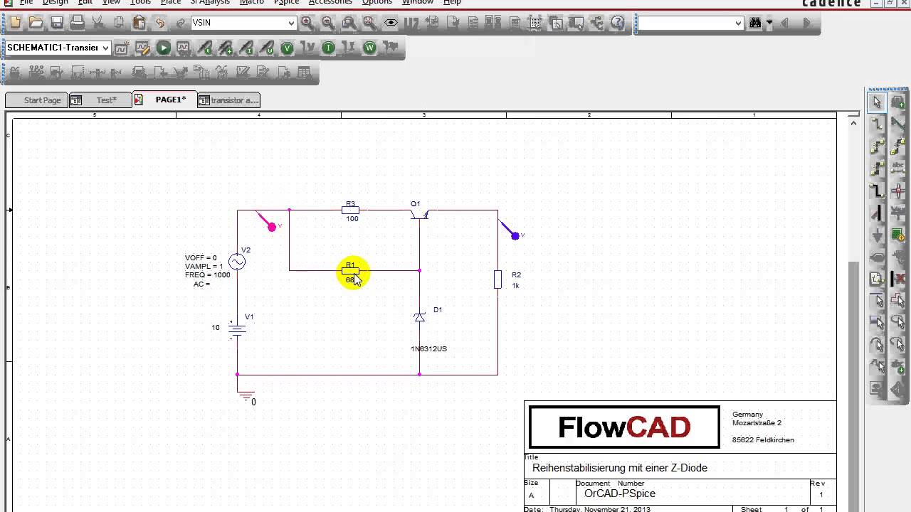 Reihenstabilisierung mit Z Diode